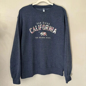 Oversized San Diego California “ Golden State “ Floral Crew Neck Sweatshirt